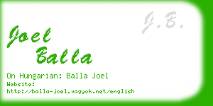joel balla business card
